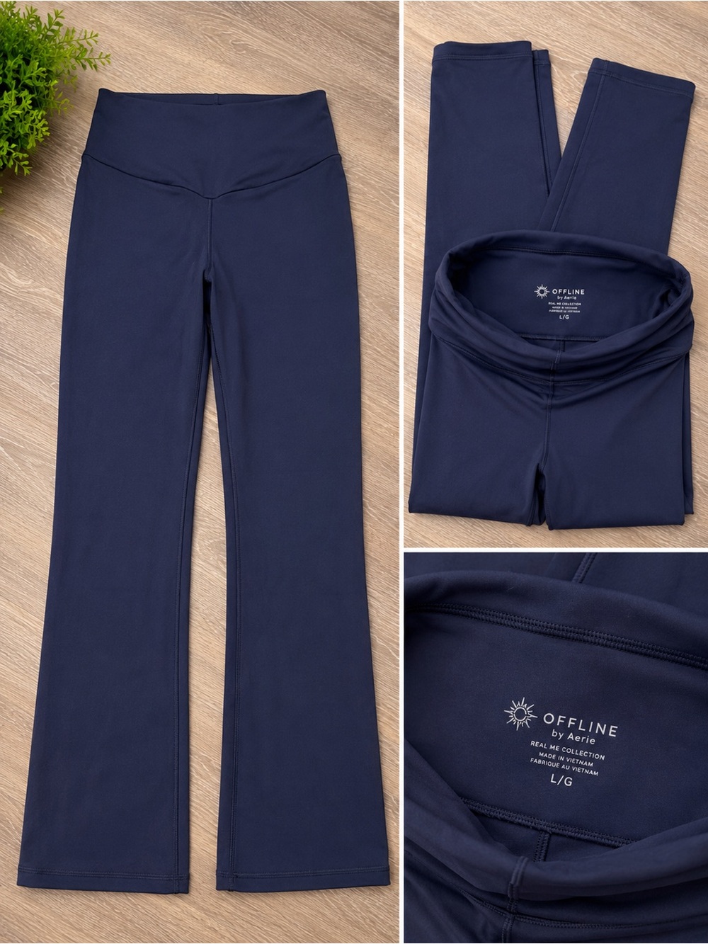 aerie OFFLINE Navy Flared Leggings